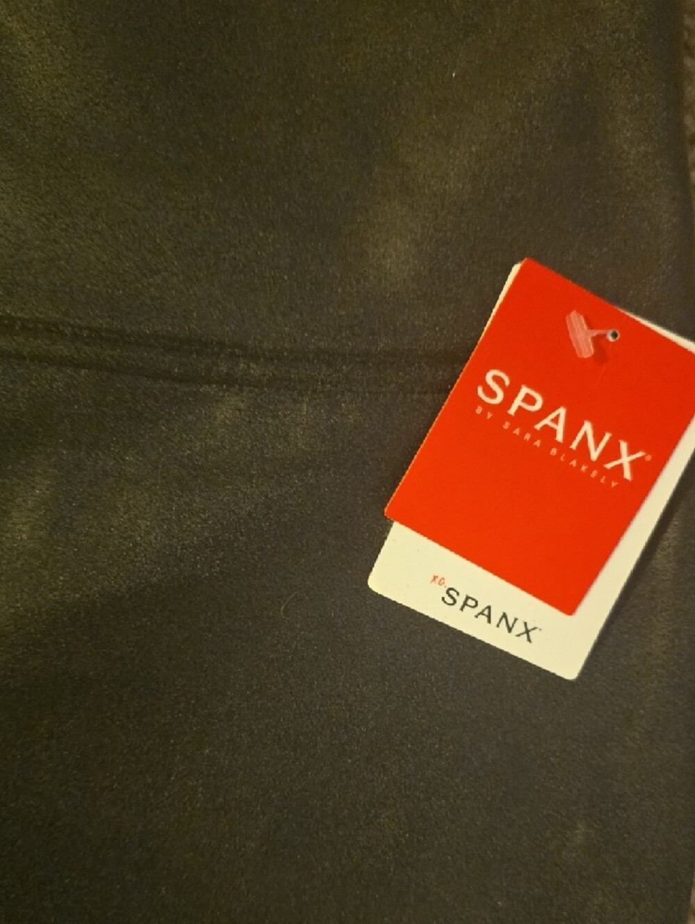 SPANX Faux Shimmer Leather High-Rise Jeggings in Black - Picture 3 of 4